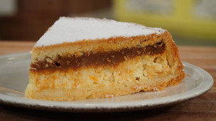  tarta de ricota y dulce de leche.