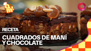 cuadrados de maní y chocolate.
