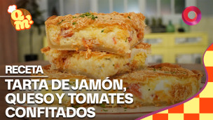  tarta de jamón, queso y tomates confitados