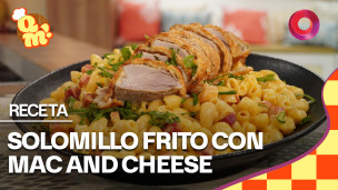 solomillo frito con mac and cheese
