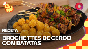 brochettes de cerdo con batatas