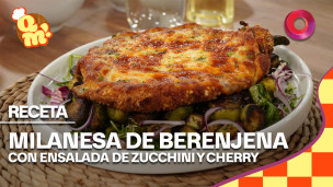 milanesa de berenjena con ensalada