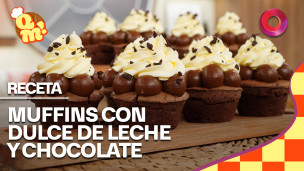  muffins con dulce de leche y chocolate