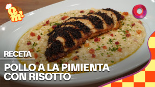 pollo a la pimienta con risotto