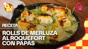 rolls de merluza al roquefort con papas