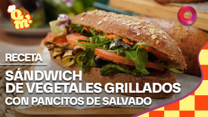 sandwich de vegetales grillados con pancitos de salvado