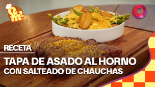 tapa de asado a la mostaza con salteado de chauchas