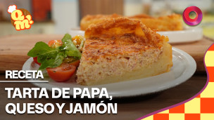 tarta de papa, queso y jamón