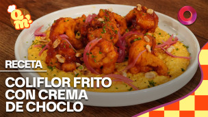 Coliflor crocante con crema de choclo