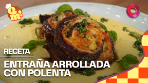 entraña arrollada con polenta