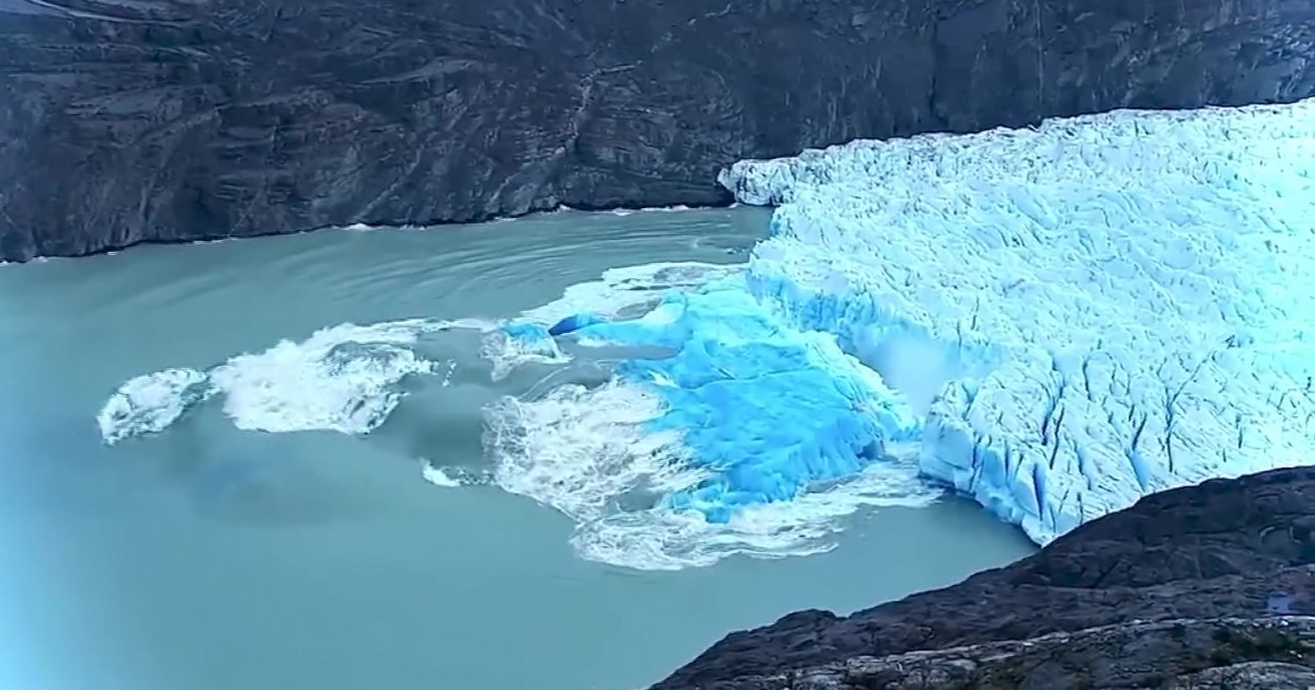 Las increíbles imágenes de un desprendimiento en el glaciar Viedma ...