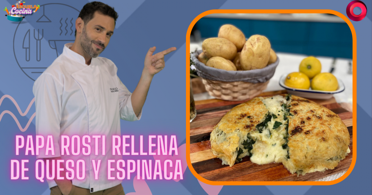 Papa rosti rellena de queso y espinaca | Canal 9