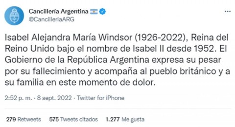 el-mensaje-de-cancilleria-por-la-muerte-de-la-reina-isabel